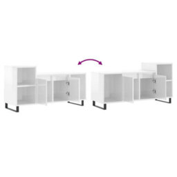 Walplus Tv Cabinet High Gloss White 100X35X55 Cm Engineered Wood - thumbnail 9