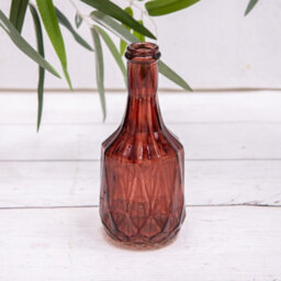 Annibells 4 Vintage Glass Patterned Bud Vases Green Crimson (15639) - thumbnail 4