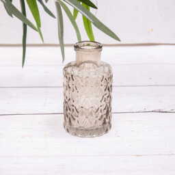 Annibells 4 Vintage Glass Patterned Bud Vases Green Crimson (15639) - thumbnail 5