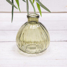 Annibells 4 Vintage Glass Patterned Bud Vases Green Crimson (15639) - thumbnail 2