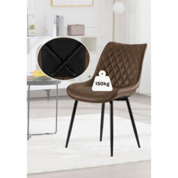 2Pcs Soft Leatherette Dining Chairs Accent Chairs W/ Upholstered Seat Metal Legs - thumbnail 6