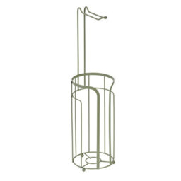 Showerdrape Dante Sage Green Toilet Roll Holder & Spare Paper Holder Combination - thumbnail 3