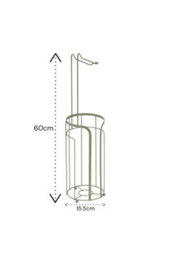 Showerdrape Dante Sage Green Toilet Roll Holder & Spare Paper Holder Combination - thumbnail 2