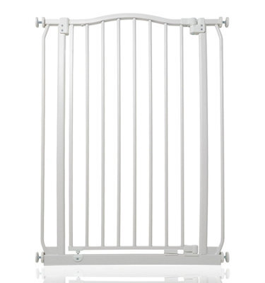 Safetots Extra Tall Curved Top Safety Gate, 71Cm - 80Cm, Matt White, Extra Tall 100Cm In Height, Pressure Fit Stair Gate - image 1