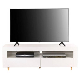White 140Cm Tv Stand Cabinet Led Lights On Legs For 55-65 Inch Tvs - thumbnail 1