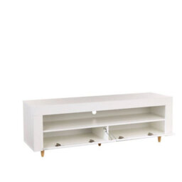 White 140Cm Tv Stand Cabinet Led Lights On Legs For 55-65 Inch Tvs - thumbnail 5