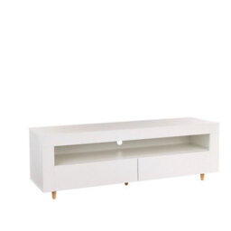 White 140Cm Tv Stand Cabinet Led Lights On Legs For 55-65 Inch Tvs - thumbnail 3