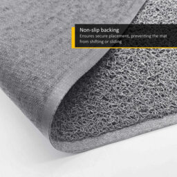 Nicoman Pvc Spaghetti Coil Hallway Kitchen Entrance Non-Slip Runner Rug 150Cm X 60Cm - Grey - thumbnail 6