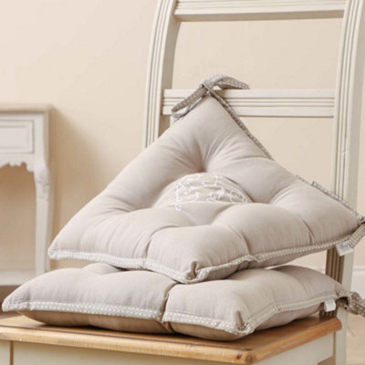 Dibor Set Of 2 Grey Love Birds Indoor Dining Chair Seat Pad Cushions - image 1
