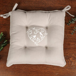 Dibor Set Of 2 Grey Love Birds Indoor Dining Chair Seat Pad Cushions - thumbnail 4