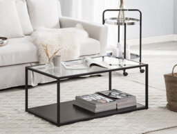Beliani Coffee Table Medora Glass Black - thumbnail 2