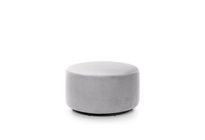 Abakus Direct Chicago Velvet Swivel Footstool In Light Grey - image 1