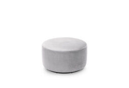 Abakus Direct Chicago Velvet Swivel Footstool In Light Grey - thumbnail 2