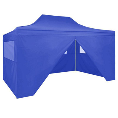 Berkfield Professional Folding Party Tent With 4 Sidewalls 3X4 M Steel Blue - image 1