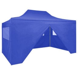 Berkfield Professional Folding Party Tent With 4 Sidewalls 3X4 M Steel Blue - thumbnail 1