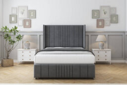 "Sloomy Hargrave Armour Coniston Divan Bed Base No Drawers-54"" Wingback Headboard & 12"" Footboard 3' Single" - thumbnail 2