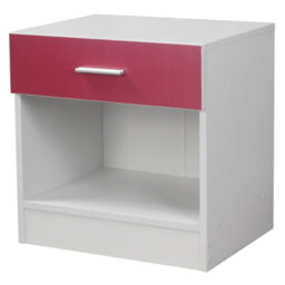 Urbn-Living Urbnliving Height 46Cm 1 Drawer Particle Board Bedroom Furniture Pink Colour Bedside Table