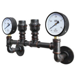 Long Life Lamps Company Vintage Industrial Pipe Wall Light With Twin Guage M0188P - thumbnail 5