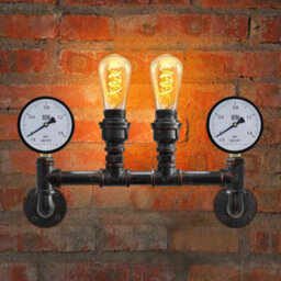 Long Life Lamps Company Vintage Industrial Pipe Wall Light With Twin Guage M0188P - thumbnail 7