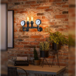 Long Life Lamps Company Vintage Industrial Pipe Wall Light With Twin Guage M0188P - thumbnail 8