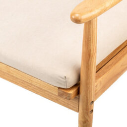 Nordlys Solid Wood And Beige Fabric Lounge Chair Countryside Style Living Room - thumbnail 5