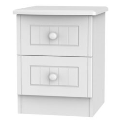Vittoria Ready Assembled Matt White No Effect 2 Drawer Compact Bedside Table (H)505mm (W)395mm (D)415mm - thumbnail 1