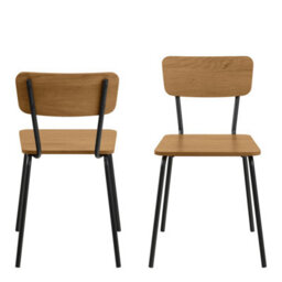 Furniture To Go Peru Dining Chair In Steel And Oak Set Of 2 - thumbnail 2