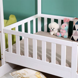 1001 Furniturehmd Wooden Kids Bed Frame,solid Pine Wood,3 Ft Single House Bed Frame,chidren Floor Bed With Two Drawers - thumbnail 4