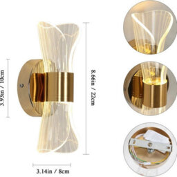 12W Modern Led Wall Lamp 3 Colors Light Gold Indoor Scones Design Hallway Stairs - thumbnail 2