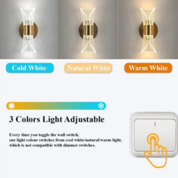 12W Modern Led Wall Lamp 3 Colors Light Gold Indoor Scones Design Hallway Stairs - thumbnail 3