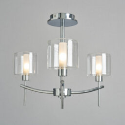 Litecraft Laverne 3 Arm Chrome Semi Flush Bathroom Ceiling Light - thumbnail 3
