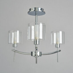 Litecraft Laverne 3 Arm Chrome Semi Flush Bathroom Ceiling Light - thumbnail 4