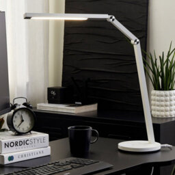 Beliani Desk Led Lamp White With Base, Stepless Dimming Touch Control, 48Cm - thumbnail 1