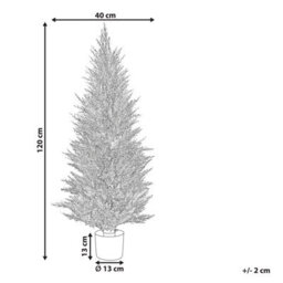 Wyld And Coco 120Cm Artificial Cedar Tree With Wood-Effect Trunk, Indoor And Sheltered Outdoor, Green - thumbnail 3