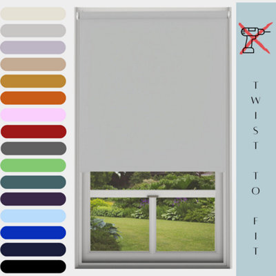 Caecus Blinds Mtm Blinds Outlet No Drill Blackout Roller Blind Light Grey 060Cmx210Cm - image 1