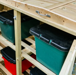 The Garden Village Shireburn 6 Recycle Box Store - Timber - L80.4 X W180.5 X H120 Cm - Fits 6 X Recycle Boxes - thumbnail 4