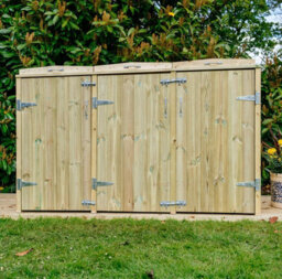 The Garden Village Shireburn 6 Recycle Box Store - Timber - L80.4 X W180.5 X H120 Cm - Fits 6 X Recycle Boxes - thumbnail 3