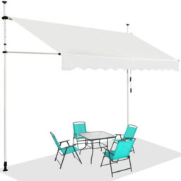 Costway 3M Telescopic Canopy Retractable Adjustable Outdoor Clamp Awning Sun Shelter - thumbnail 1