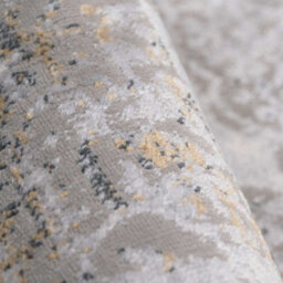 Loomed Grey Gold Metallic Traditional Medallion Distressed Living Area Rug 60X110Cm - thumbnail 5