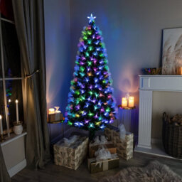 4Ft Green Fibre Optic Christmas Tree With Remote Control And Multi Coloured Fibre Optic Lights - thumbnail 2