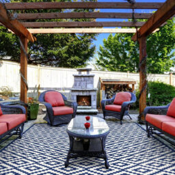 Green Decore Lightweight Reversible Stain Proof Plastic Outdoor Rug  Nirvana, Navy/white, 240Cmx300Cm (8Ftx10Ft) - thumbnail 6
