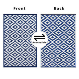 Green Decore Lightweight Reversible Stain Proof Plastic Outdoor Rug  Nirvana, Navy/white, 240Cmx300Cm (8Ftx10Ft) - thumbnail 2