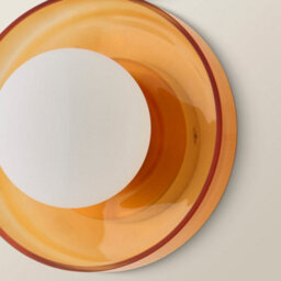 Valuelights Newbury Amber Glass Ip44 Flush Wall Light And Bulb - thumbnail 3