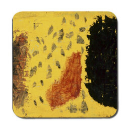 Benjamin Tate Design Abstract Yellow Placemat And Coaster Set With Black Accents - thumbnail 3