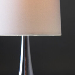 Valuelights Teardrop Pair Of Chrome Touch Table Lamps With Grey Shade - thumbnail 4