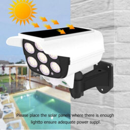 Solar Power Dummy Security Camera Fake Led Wall Light Outdoor Surveillance Cctv - thumbnail 4