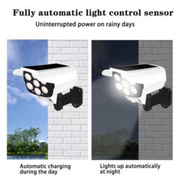 Solar Power Dummy Security Camera Fake Led Wall Light Outdoor Surveillance Cctv - thumbnail 5