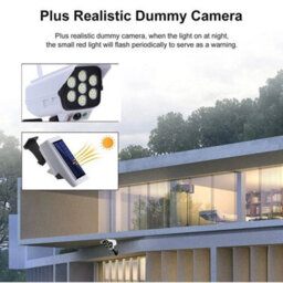 Solar Power Dummy Security Camera Fake Led Wall Light Outdoor Surveillance Cctv - thumbnail 3