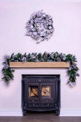 Christmas Tree World 180Cm Flocked Decorated Mixed Pine Garland With Pine Cones - image 1