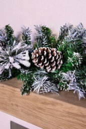 Christmas Tree World 180Cm Flocked Decorated Mixed Pine Garland With Pine Cones - thumbnail 6